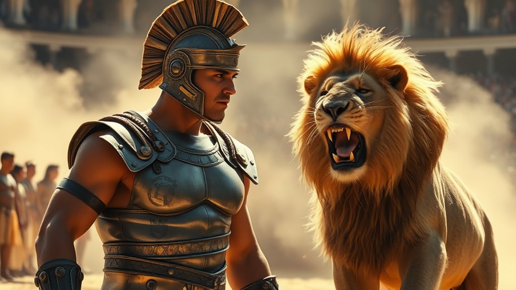 gladiators versus lions clash