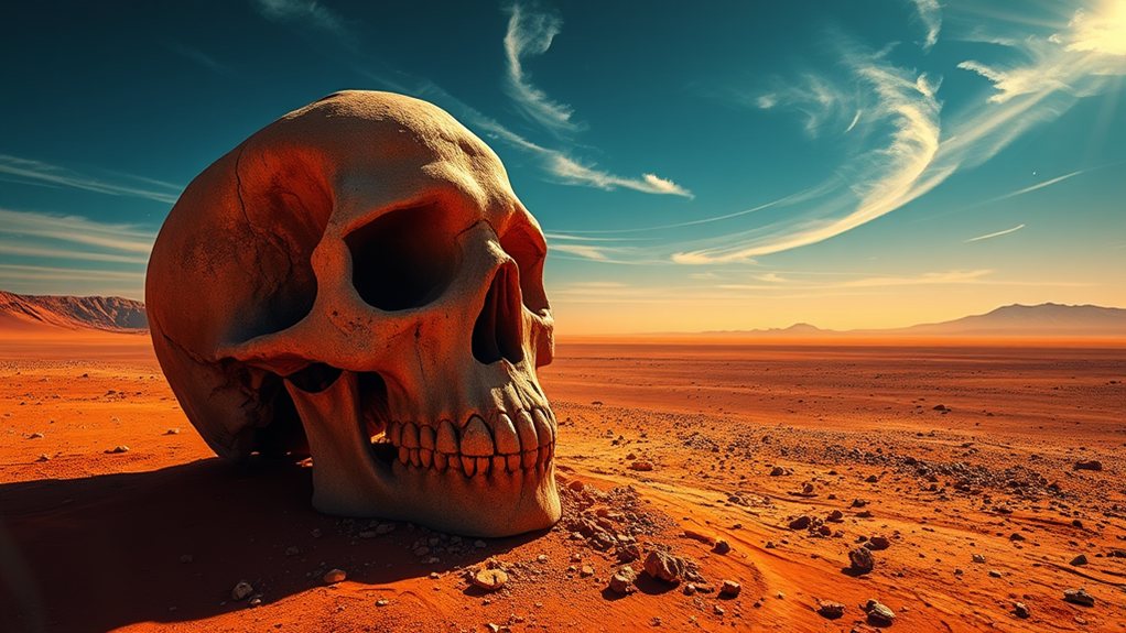 mysterious skull shaped rock mars